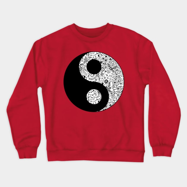 Floral YinYang Crewneck Sweatshirt by Olooriel